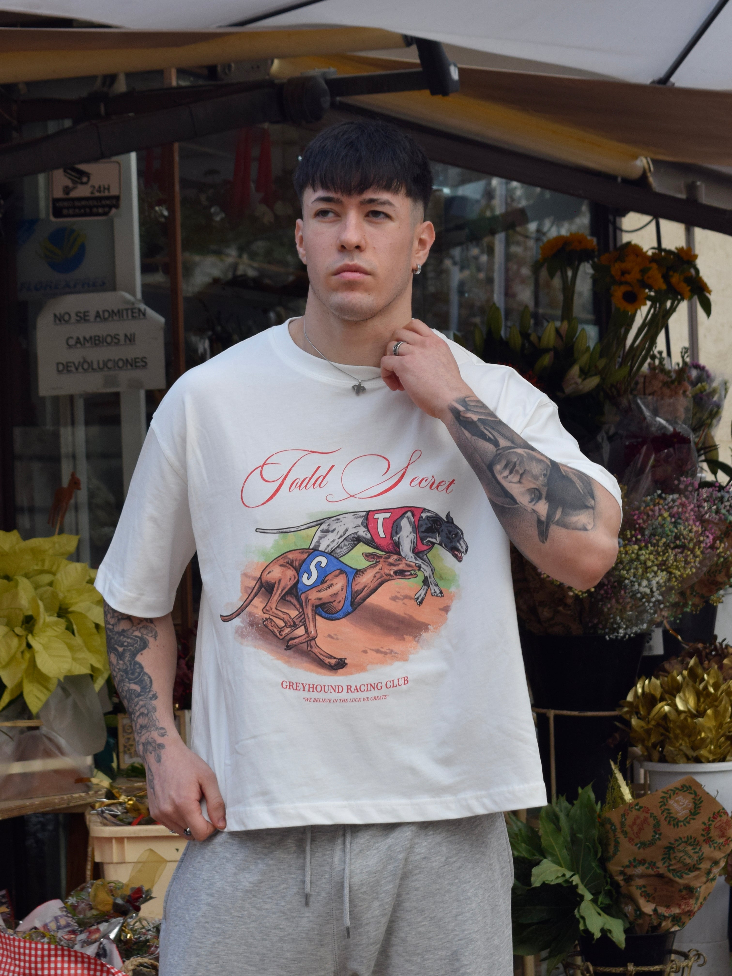 White T-Shirt "Greyhound Racing Club"